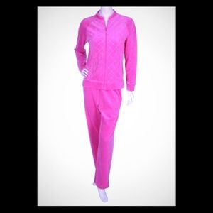 2pc Blk Velour Jacket Pant Rhinestone Women 3X New